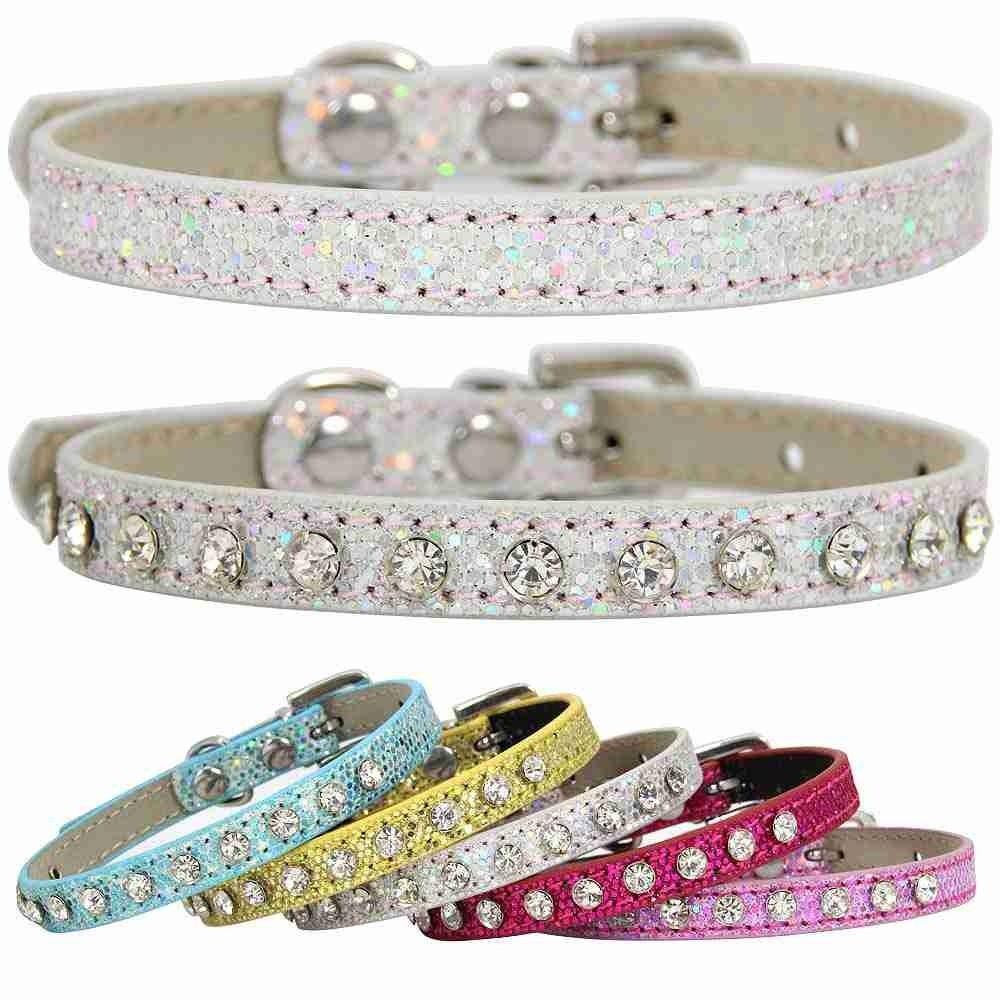 Solighter Anjing Berlian Imitasi Kerah Fashion Rhinestones Adjustable Kristal Berlian Liontin