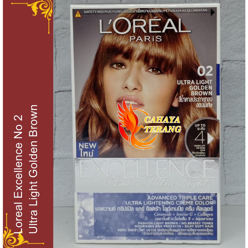 L'Oreal Paris Excellence - 02 Ultra Lights Golden Brown / Pewarna Rambut