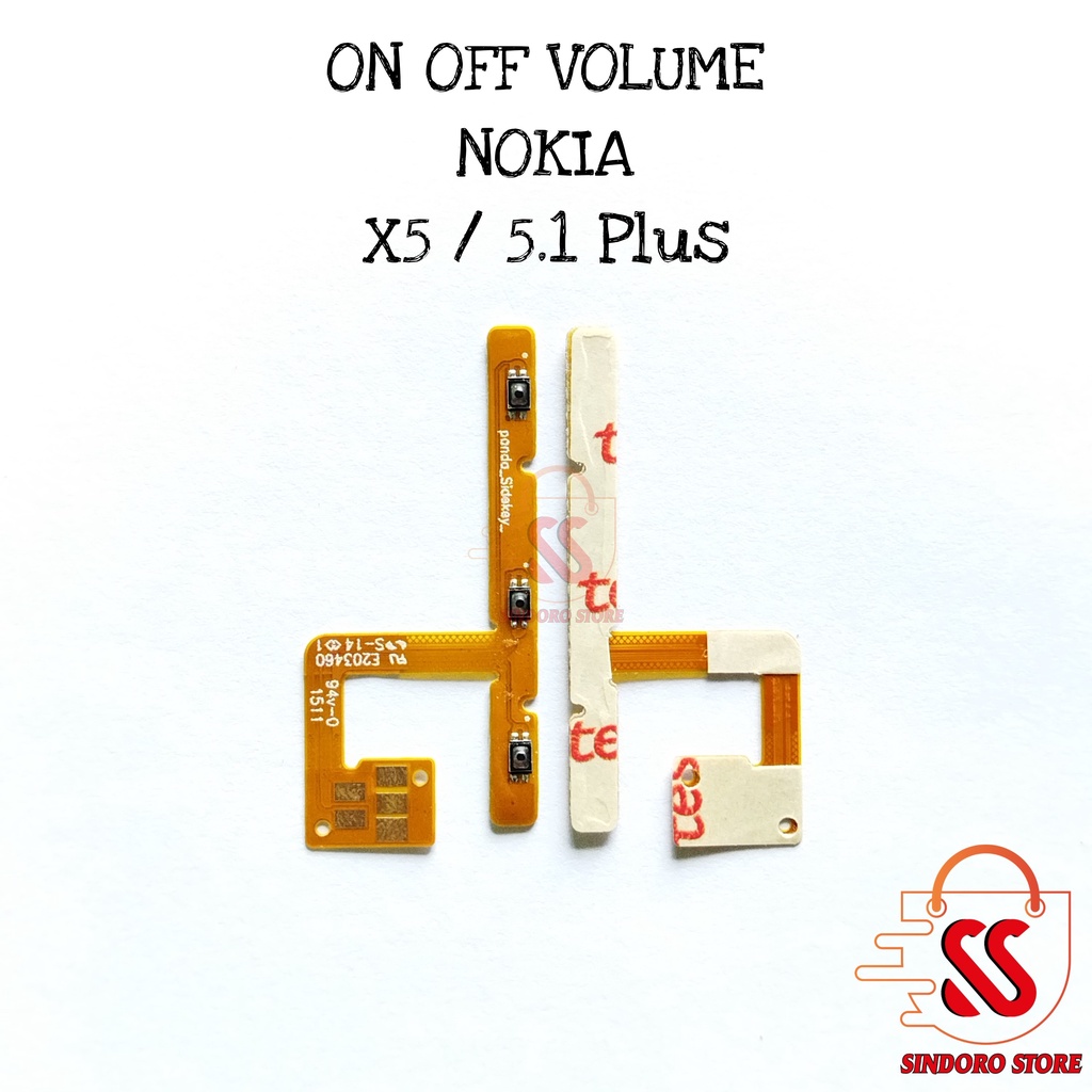 Flexible On Off Nokia X5 5.1 Plus X5 Ta-1105 Fleksibel Tombol Power Volume