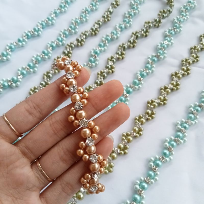 Mutiara rangkai per 1cm / Payet mutiara