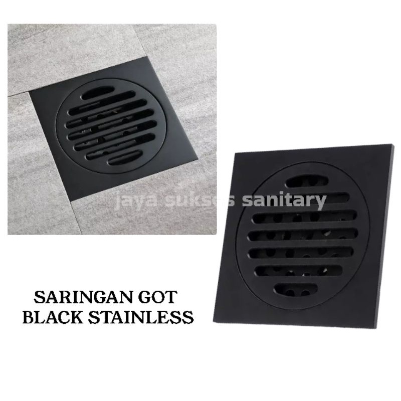 floor drain / saringan got stainless hitam black