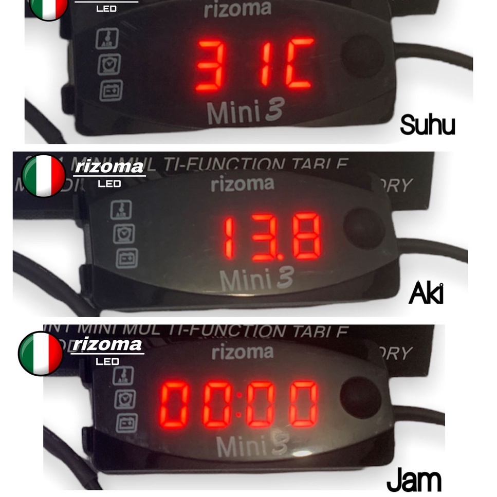 volt meter aki 3 in 1 volt meter rizoma volt meter digital amper aki volt aki digital original rizoma universal semua motor