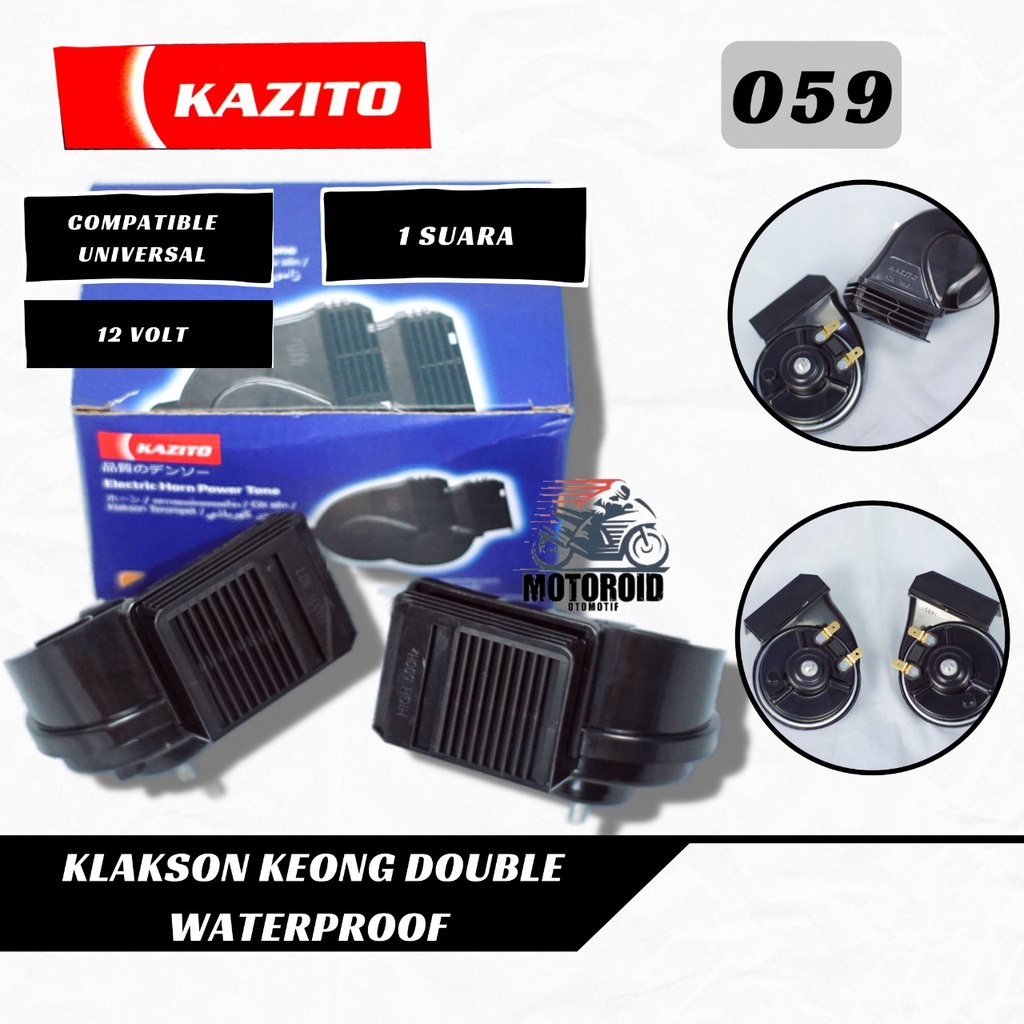 KLAKSON KEONG WATERPROF KAZITO TWINS WATERPROF KAZITO HORN TEROMPET DOUBLE UNIVERSAL