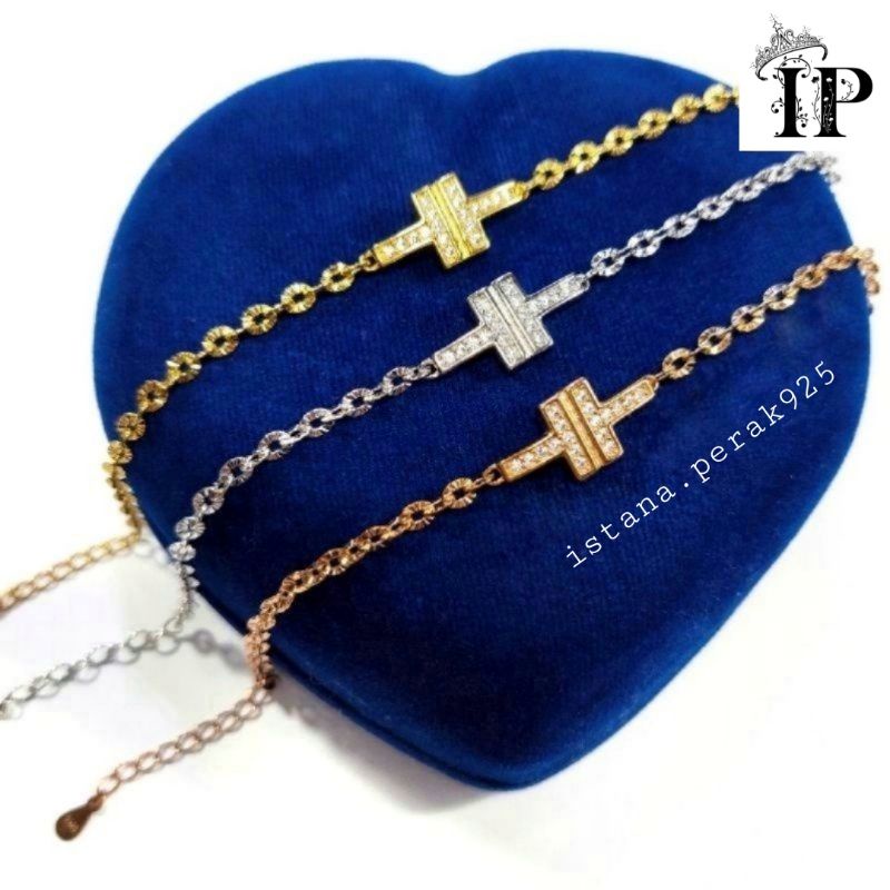 Gelang Perak Asli Silver 925 Lapis Emas Model Emas / Gelang korea - Perhiasan Perak Wanita