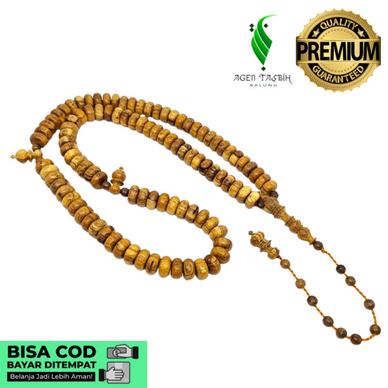 Tasbih Gaharu Motif Pipih, Size 7x12mm/Gaharu Original/COD