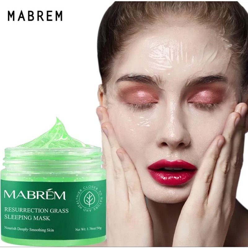 MABREM Plant Hydrating Face Whitening Skin Care Moisturizing Anti-Aging Revitalizing Cream Sleeping Facial  Treatment-Perawatan Wajah Anti-Aging Sebelum Tidur-50gr