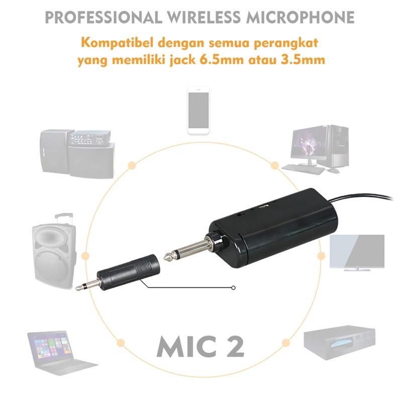 Mic Wirelless Microphone Bluetooth dengan Receiver System 2mic wireless#mic#micbluetooth#micwireless