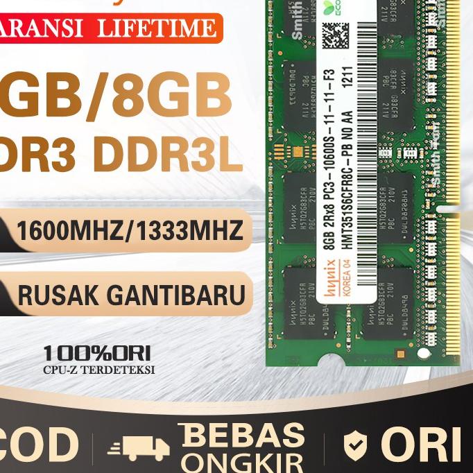 10.10 STOK READY Memory Ram laptop HYNIX SODIMM DDR3 2GB 4GB 8GB 1600MHZ PC12800 1333MHZ PC10600 DDR