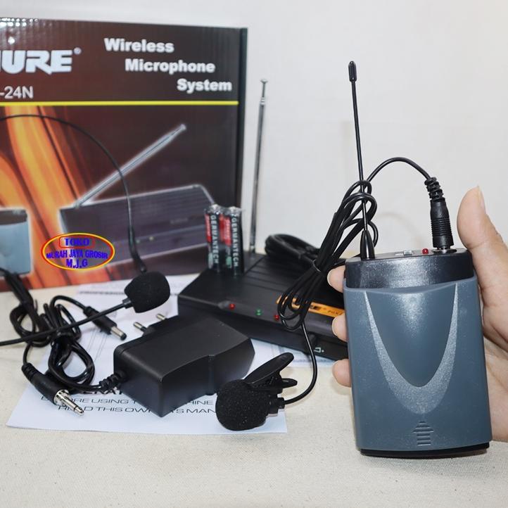 kodex4X8j--Mic Wireless Shure PGX-24 Microphone Clip On / Jepit / Kancing Microphone Headset Mikrofo