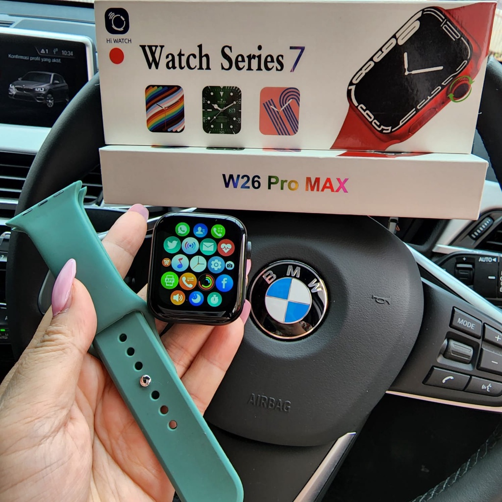 (Ori Bergaransi) SmartWatch Series 7 T500+Pro / T500 Plus Pro / W26+Pro Full Layar (Bisa Custom Foto | Telponan | Notifikasi Wa dll | Jam Tangan Pintar