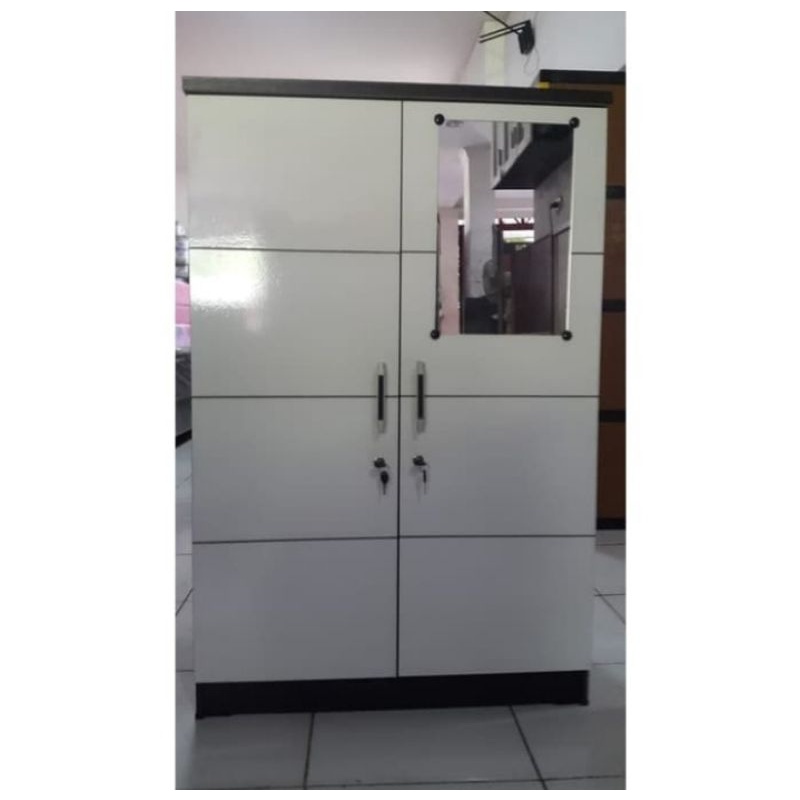 Promo Lemari kayu 2 pintu kaca gantungan Lemari kaca full kunci Lemari terbaru Lemari kualitas terba