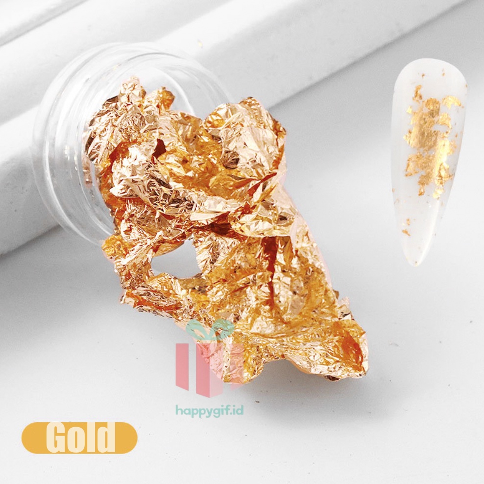 Foil Flakes Aluminium Nail Art / Kertas Foil dekorasi Kuku / Foil Paper for Nail Art KU039