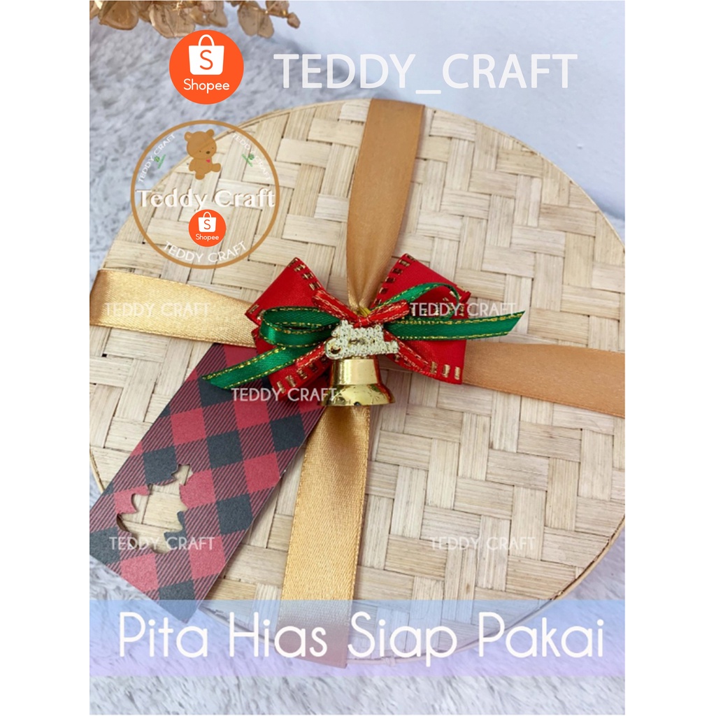 

Paket 5pcs Pita Hias Siap Pakai - Bell Mini - Christmas Ribbon Pita Natal Hampers