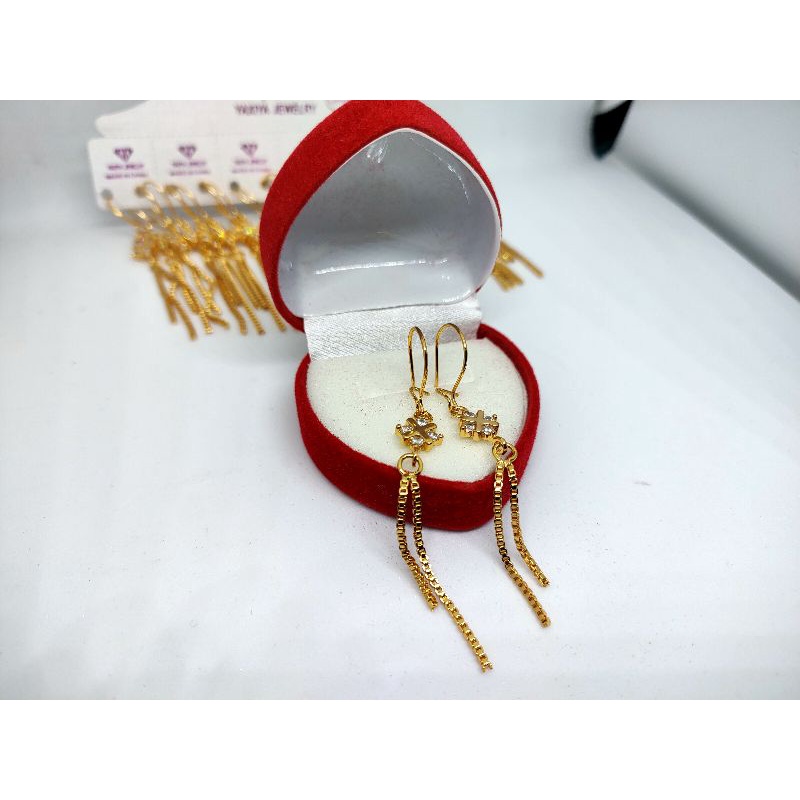 Yaxiya Anting Jurai Permata Lapis emas Wanita Yaxiya Jewelry Anting Gold