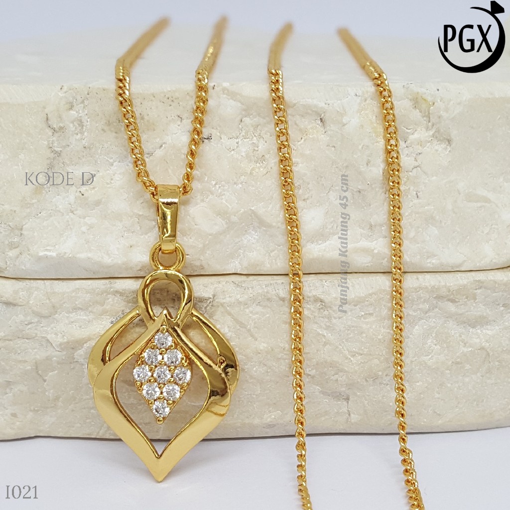 PGX Liontin Kalung Xuping Wanita Aksesoris Fashion Perhiasan Lapis Emas  - I021