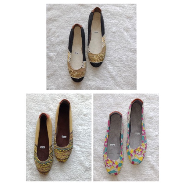 Sepatu flat mimosabi kanvas printing bordir size 38