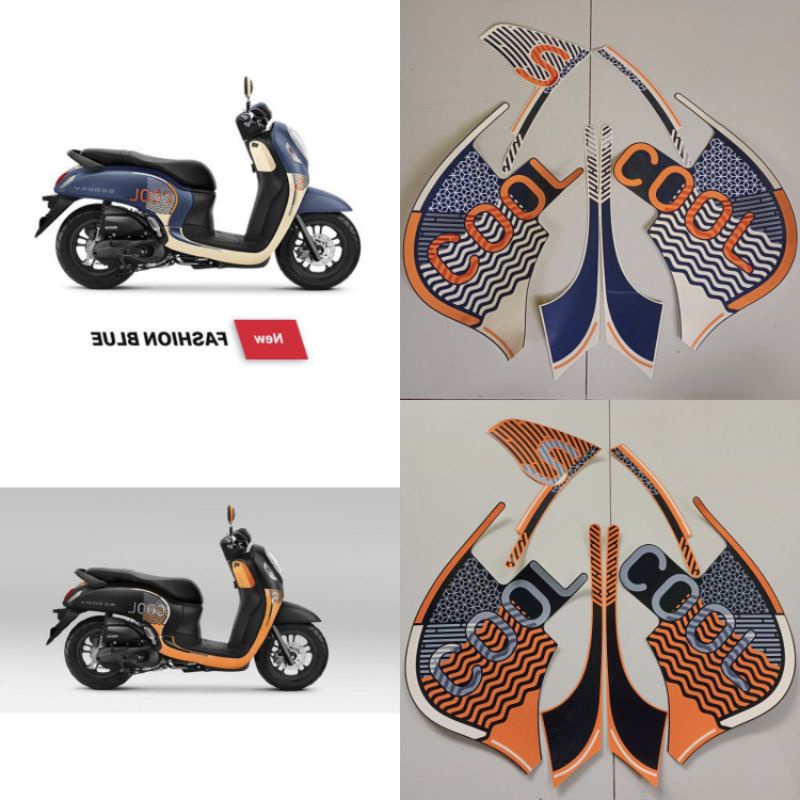 striping Honda Scoopy 2021 2022 sporty fashion blue cool list body standar