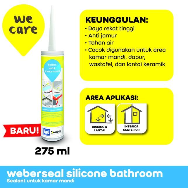 

MU Weber Weberseal Silicone Bathroom Sealant untuk Kamar Mandi 275 ml - Transparant