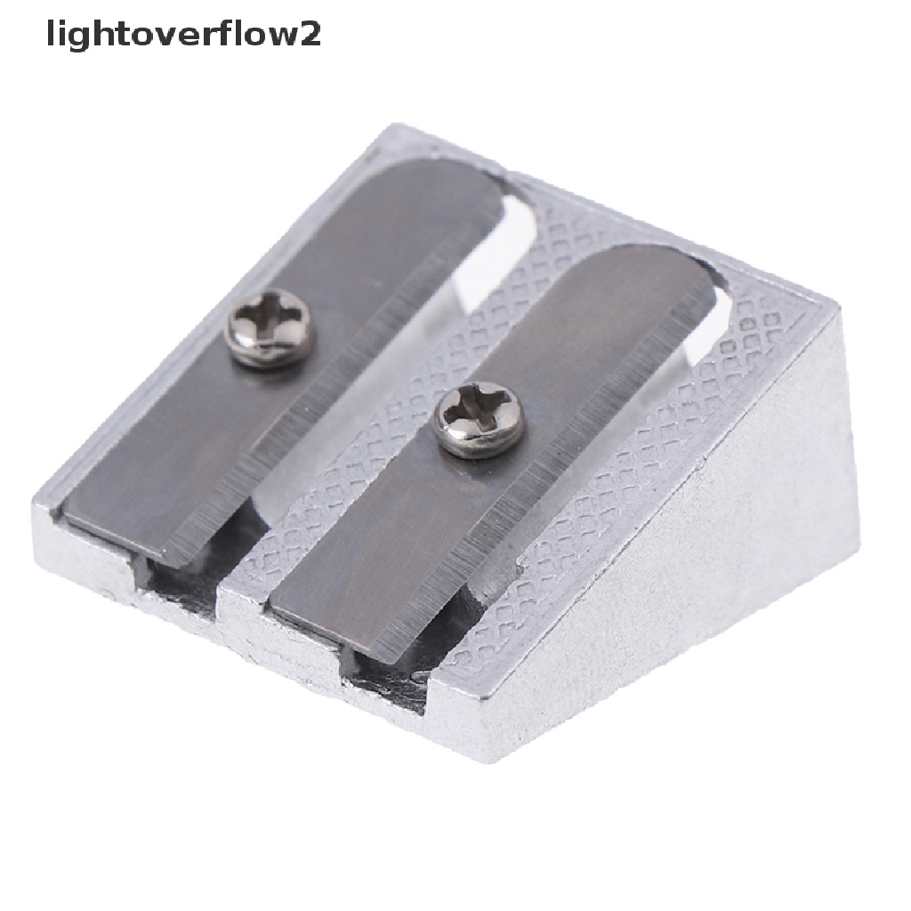 (lightoverflow2) 2pcs Rautan Pensil Lubang Ganda Bahan Aluminum Alloy