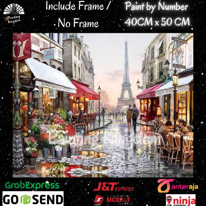 

Paint by Number Eiffel Tower Lukisan dengan angka DIY Non COD