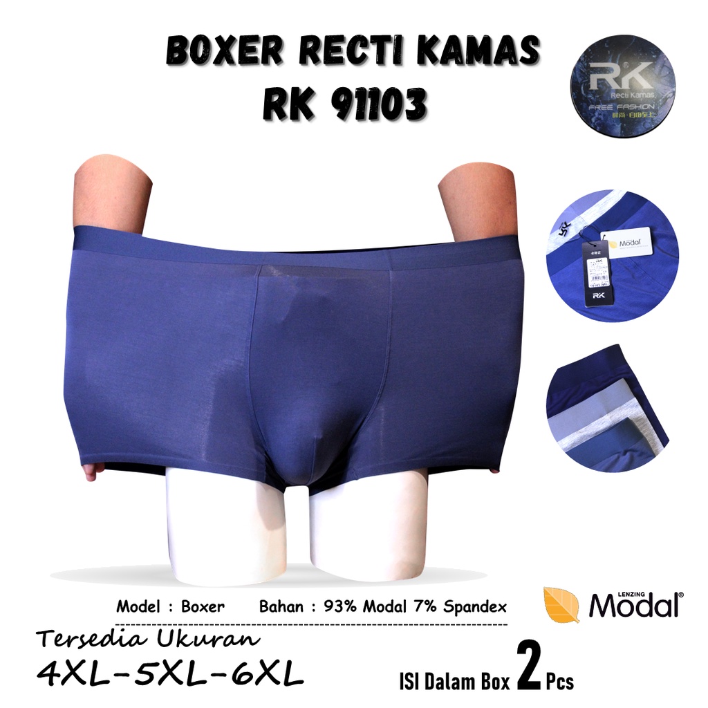 Celana Dalam Boxer Pria RECTI KAMAS RK 91103 JUMBO Isi 2 Pcs