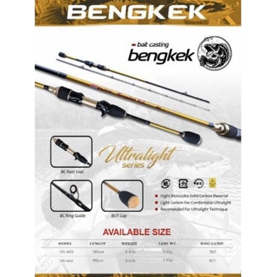 Joran UL Getsu Bengkek 662 ( 198 cm ) / 702 ( 210 cm) spining gen 2 atau baitcating bc free pipa