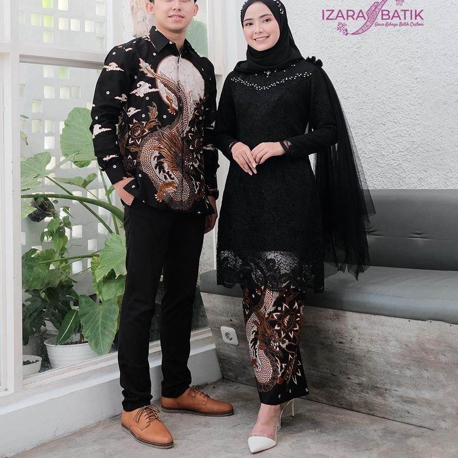 Sale Terbatas Couple Adelia Hitam - Gaun Kebaya Batik Modern