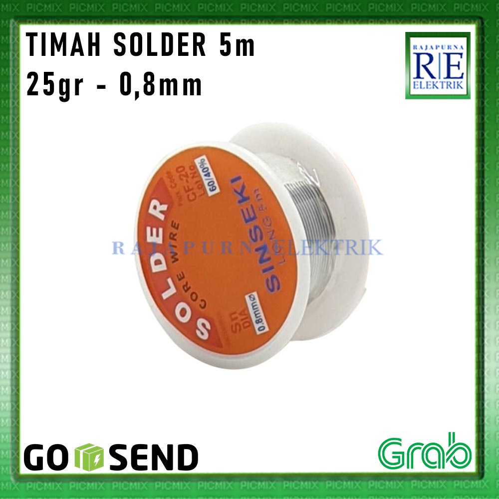 Timah Solder ERKE/SINSEKI Solder Core Wire 5M Meter 25gr 0,8mm (60/40)