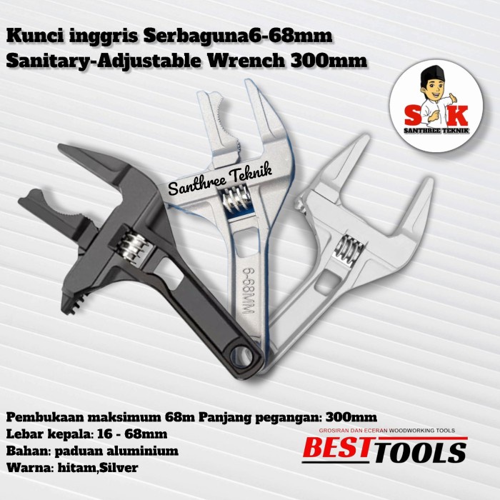 Jual Kunci Inggris Kunci Pipa Kunci Pas Universal Adjustable Wrench