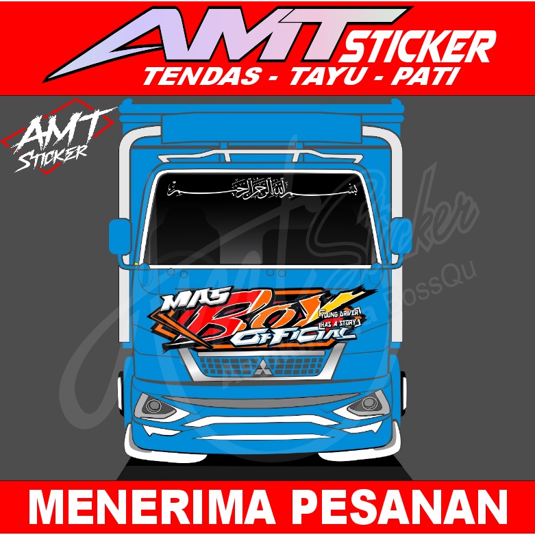 STIKER TRUK - STIKER KABIN + KACA DEPAN TRUK CANTER - BISA REQUEST