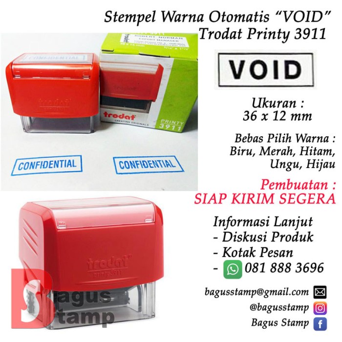 

Hot Sale Stempel Warna Otomatis Void - Trodat Printy 3911 Trendi