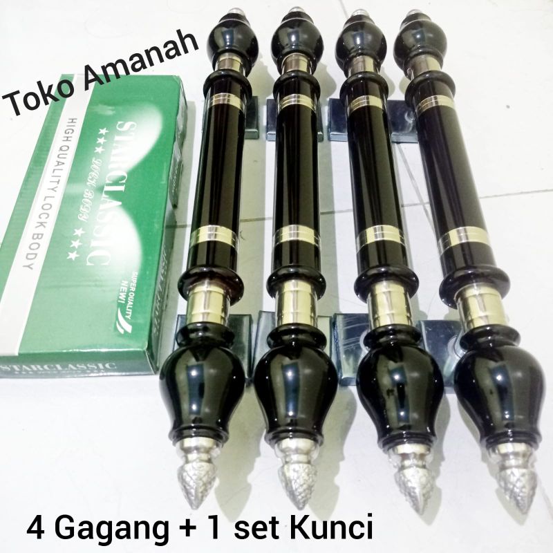 Fullset 45cm Pegangan Pintu RUMAH Hitam Stainless