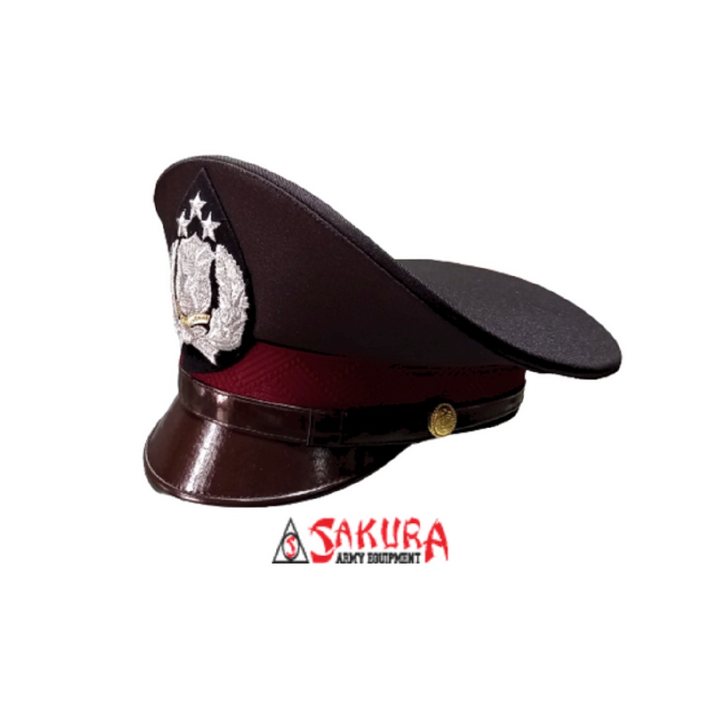 Topi Pet Pdh BINTARA POLRI Coklat Pet POLISI BINTARA