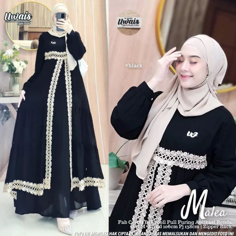 gamis terbaru model terbaru dress mewah ukuran jumbo ld 140 Malea
