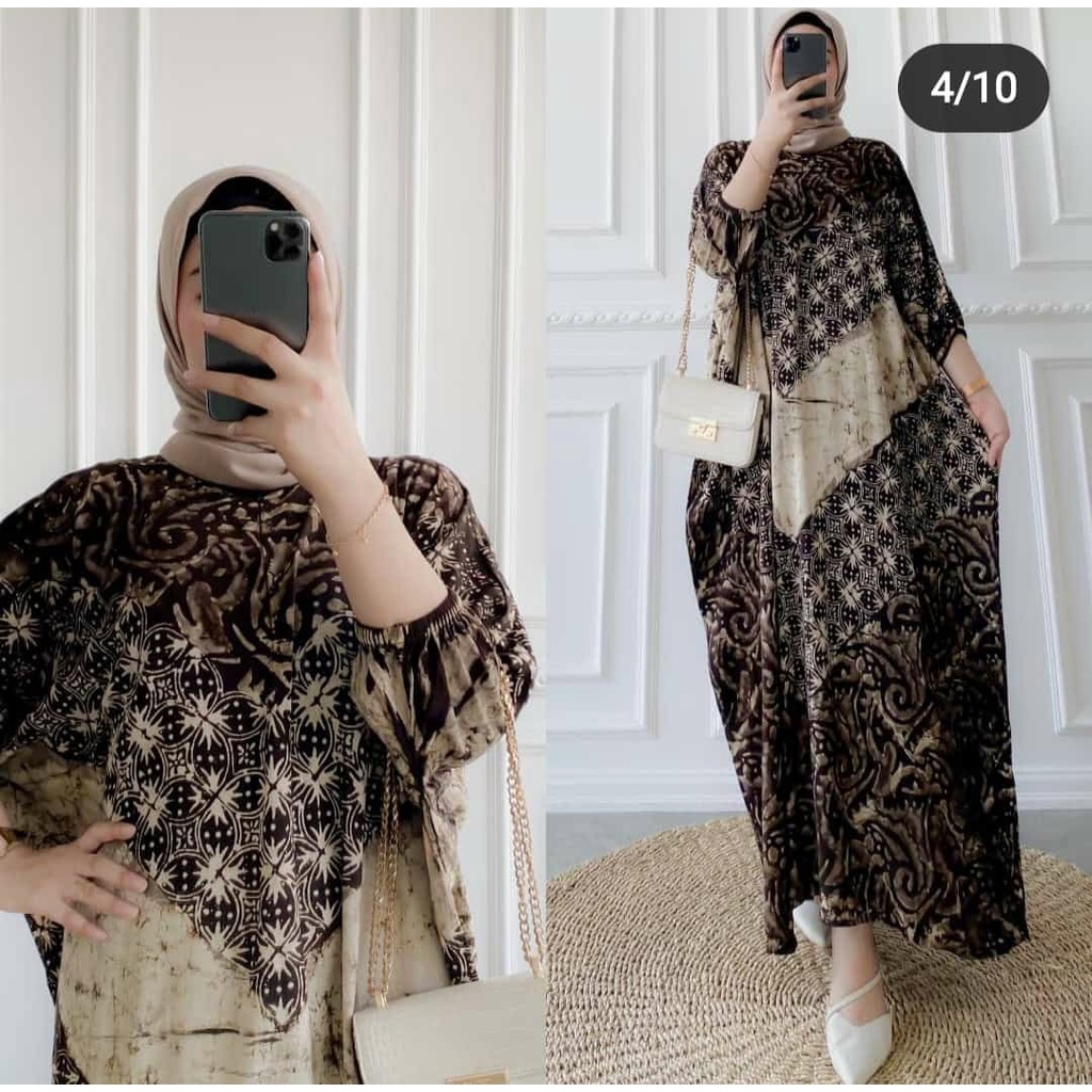 PAULA KAFTAN HOME DRESS - DRESS WANITA TERBARU 2021 - BAJU MUSLIMAH 2021 - HARGA RESELLER - DRESS JU