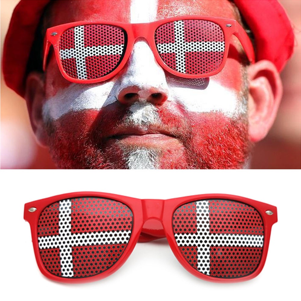 2022 Unisex fashion Football Fans Glasses with sticker PC glasses