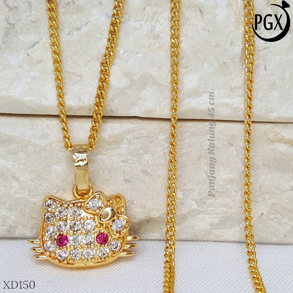 PGX Kalung Wanita Xuping Aksesoris Fashion Perhiasan Lapis Emas XD150