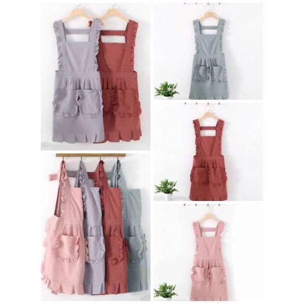 CELEMEK DAPUR KOREAN STYLE CELEMEK MASAK PELINDUNG BAJU KOREAN BUTTERFLY APRON