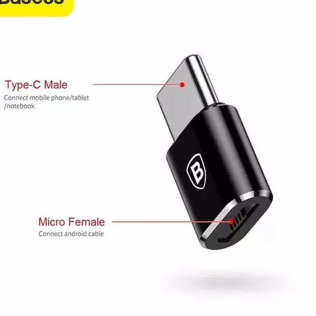 Paling Diminati Baseus OTG Mini Type C Female to USB Male Adapter USB To Type C Converter Penghubung