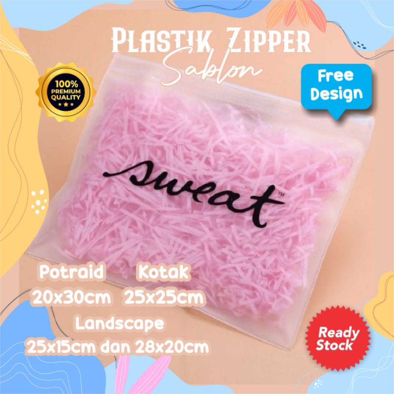 Custom Tas Plastik Zipper Sablon ,Kemasan Hijab, Kemasan Baju, Kemasan Skincare, Tas Plastik Zipper 