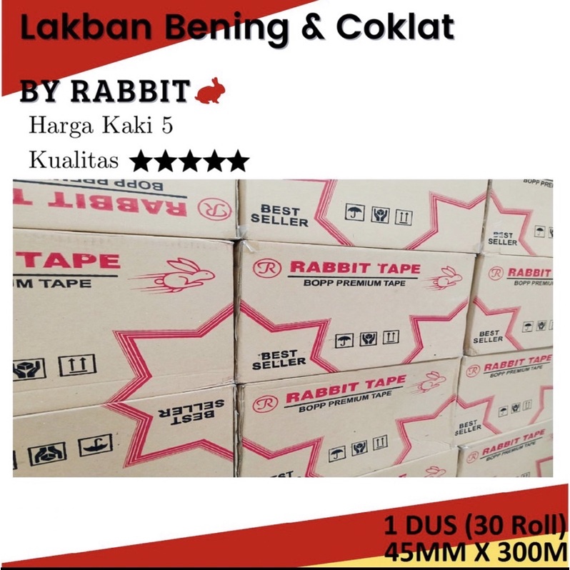 

Lakban Bening/Coklat 2 inch x 500 Yard 300 Meter RABBIT TAPE