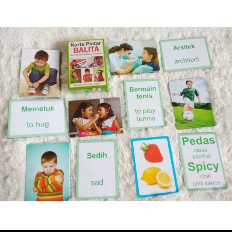 GE TOYS MAINAN BAYI DAN BALITA UNTUK BELAJAR KATA KERJA/KARTU PINTAR BALITA SERI 3/ALAT TERAPI WICARA