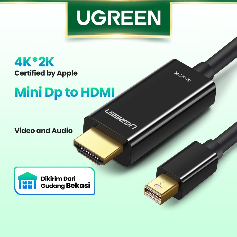 【Stok Produk di Indonesia】Ugreen Kabel Mini Displayport Ke HDMI Support 4kx2k