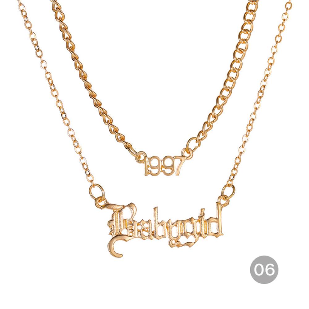 Timekey Kalung Rantai Alloy Multi Layer Hias Liontin Gaya Vintage Kreatif Untuk Wanita J2N8