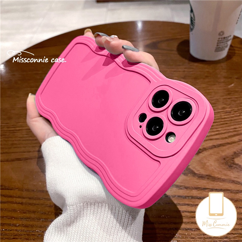 Casing Soft Case Redmi 12C 9 9T 9C 9A 10 10C 10A 9C NFC Redmi Note10 Note9 8 Note 11 Pro+Note 10s 11s Note 10 Pro Max Plus Simple Warna Permen Padat Shockproof Wave Edge Back Case