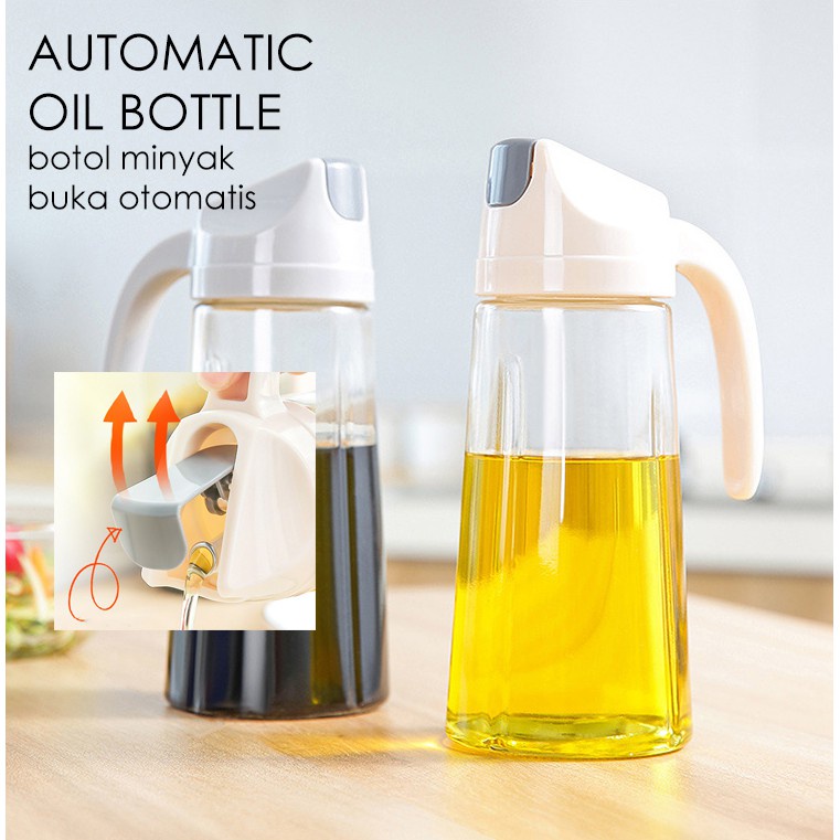 BOTOL MINYAK 630ML KACA / TEMPAT MINYAK 630 ML ANTI TUMPAH / BOTOL KACA MINYAK DAPUR / OIL POT 630ML / Botol Minyak Kecap Cuka Saos Dengan Kaca Tebal Tutup Otomatis