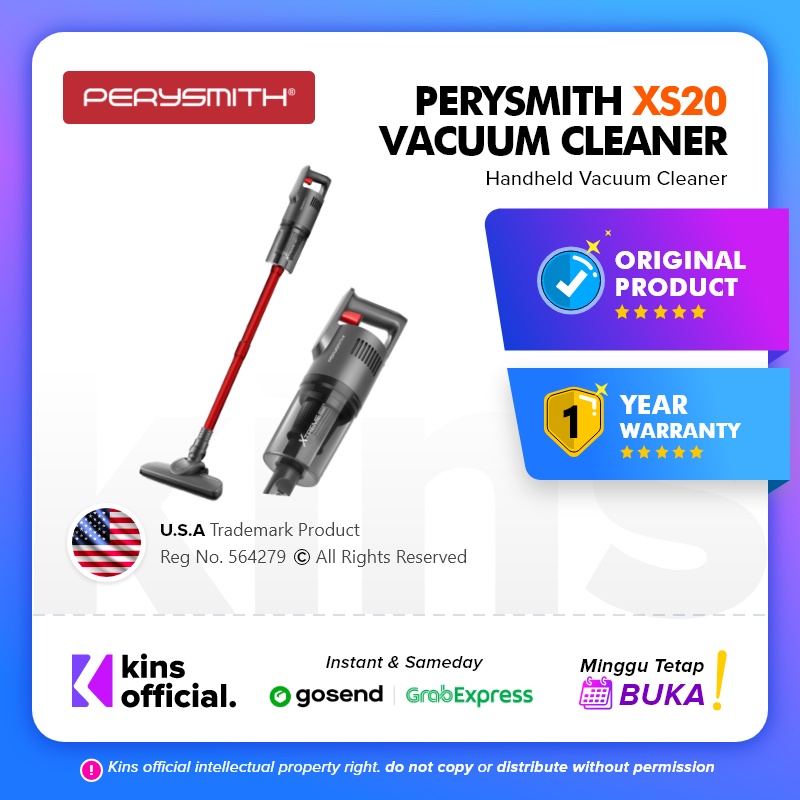 PerySmith XS20 Cordless Vacuum Cleaner Handheld Penyedot Debu 18KPA