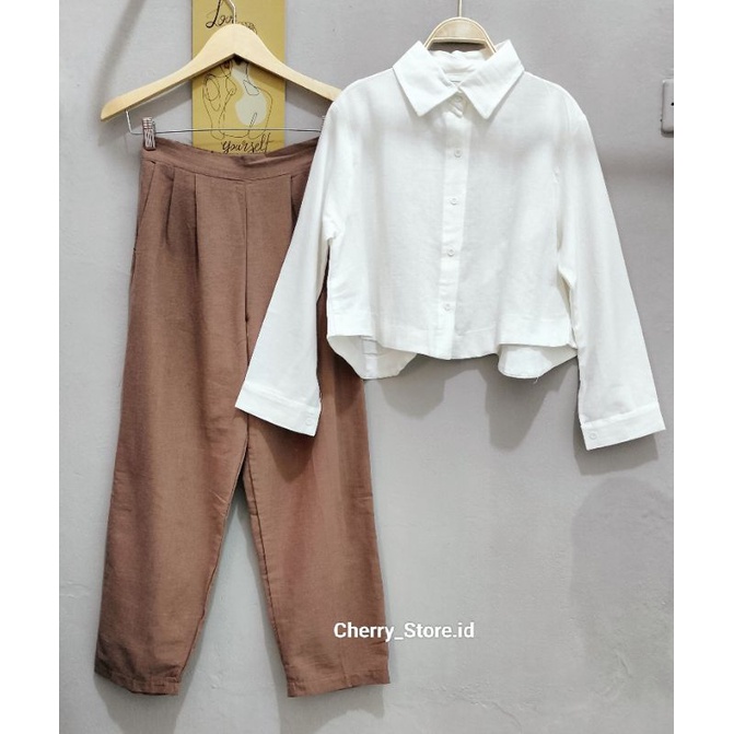 CHERRY_CELANA/BJU/SETELAN LINEN PREMIUM