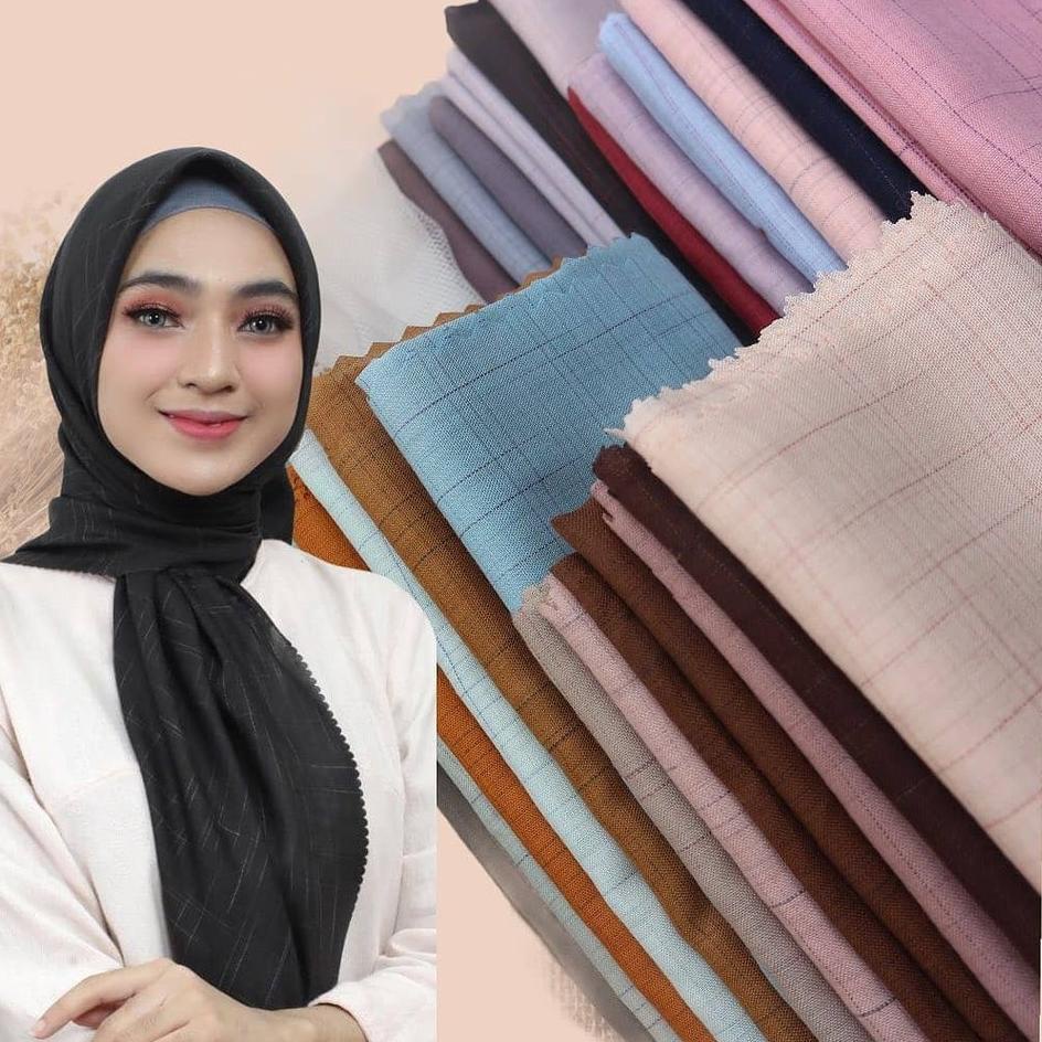 HIJAB SEGIEMPAT SANDI MORSE LASER CUT VOAL WAFFLE BY AZARA KERUDUNG GROSIR JILBAB LC HITS {WRS.18Oc2