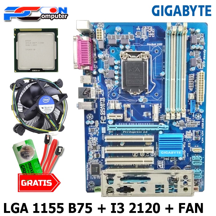 Paket mainboard LGA 1155 B75 dengan procesor